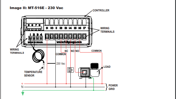 wiring diagram MT516-E plus / نمودار سیم محصول MT516-E